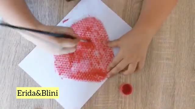 Si te bejme punime 🍓🌽 me qese plastike | Bubble wrap painting